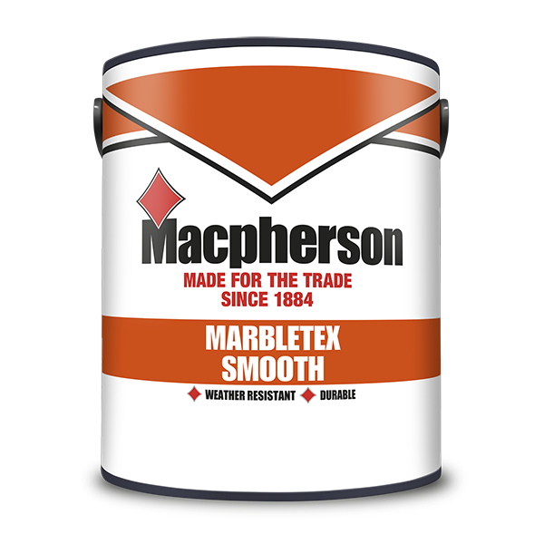 5Ltr Macpherson Marbletex Smooth Exterior Masonry Paint  Tinted Colours